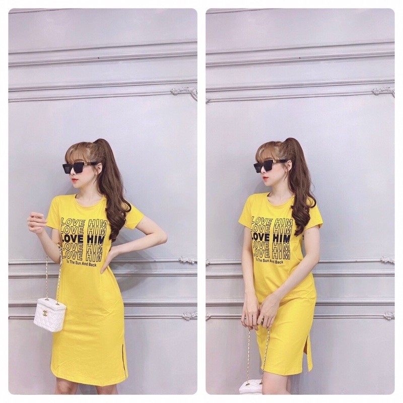 Đầm suông form dài xẻ tà (thun Thái bao đẹp) | BigBuy360 - bigbuy360.vn