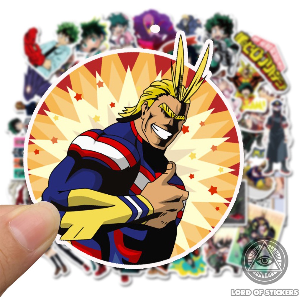 Set 50 Miếng Dán My Hero Academia Sticker Phim Hoạt Hình Anime Manga Chống Nước Trang Trí Mũ Bảo Hiểm, Ván Trượt, Laptop