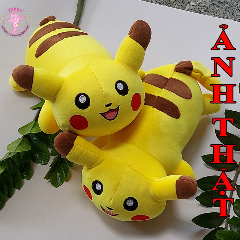 Gấu Bông Pikachu Dáng Nằm Size 40Cm Hàng Cao Cấp Xuất Dư Siêu Thị