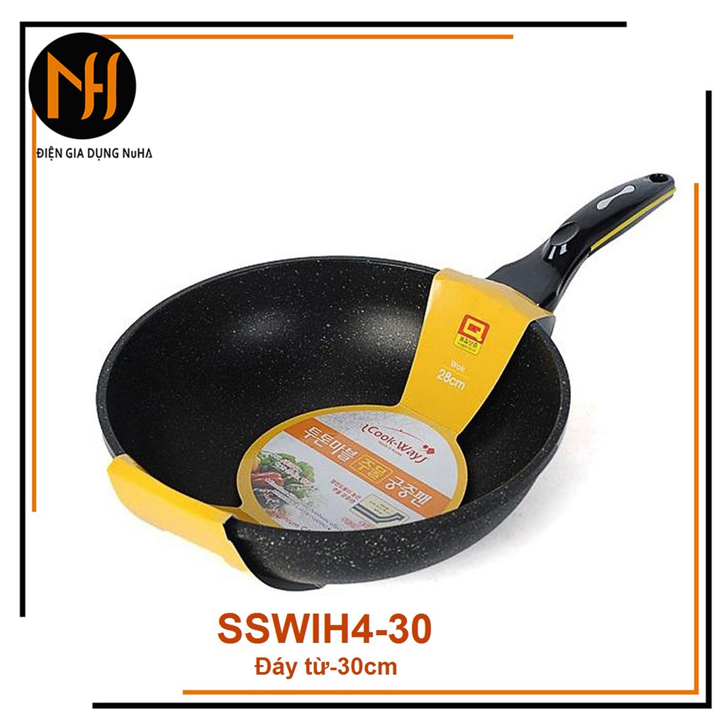 Chảo đá từ chống dính Cook Way  SSWIH4-30 size 30cm,sâu lòng, nhập khẩu hàn quốc (ảnh thật), dùng được trên bếp từ