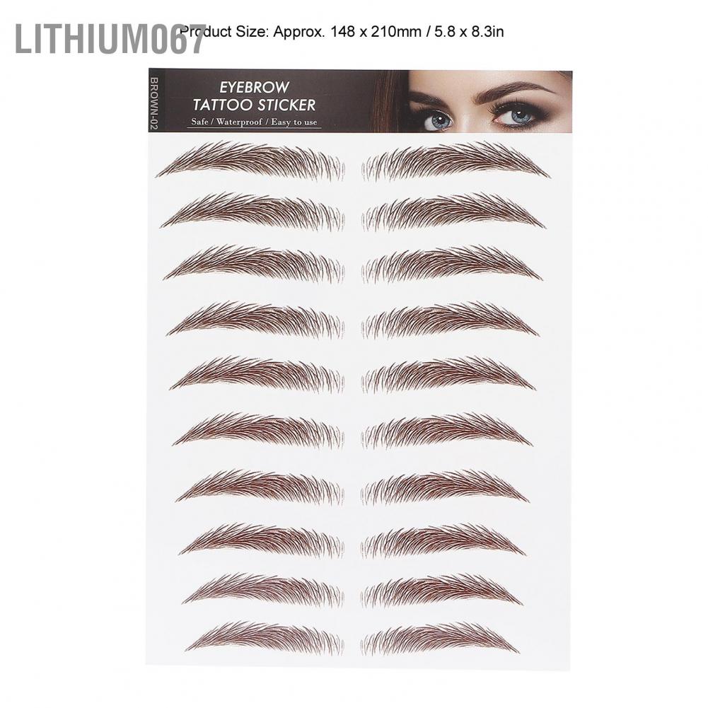 Lithium067 Professional Waterproof Eyebrow Tattoo Sticker Transfer for Women hình xăm lông mày
