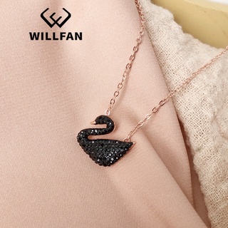 FREE SHIP Dây Chuyền Nữ WILLFAN Iconic Swan Necklace Fashion Black Swan Necklace Crystal FASHION cá tính Trang sức trang sức đeo THỜI TRANG