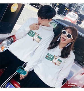 Áo đôi mèo cát có mũ -( 1 đôi gồm 2 áo)-KT