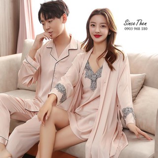 Pyjama đôi nam nữ lụa cao cấp, Đồ ngủ đôi nam nữ cho vợ chồng tân hôn, hàng có sẵn - Since Then