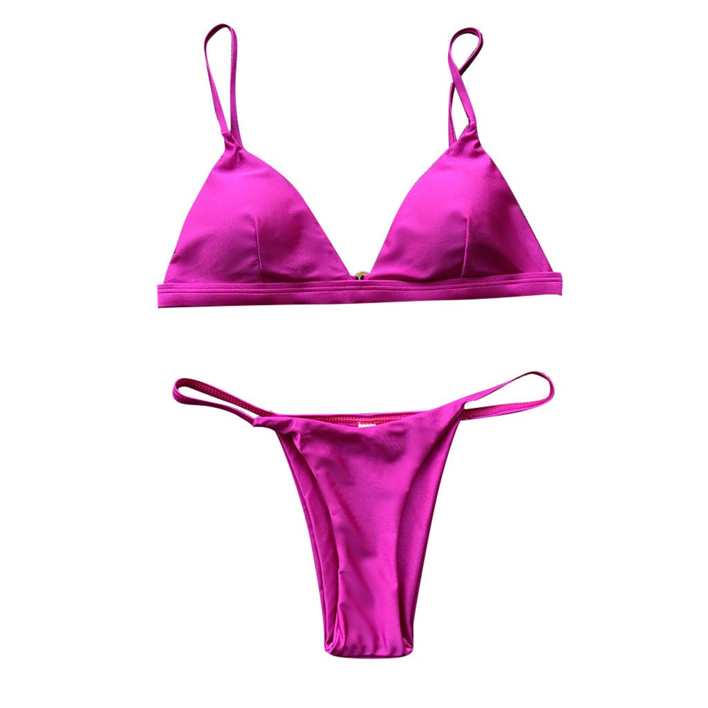 Đồ bơi hai mảnh màu trơn có miếng đệm nâng ngực quyến rũ cho nữ | BigBuy360 - bigbuy360.vn