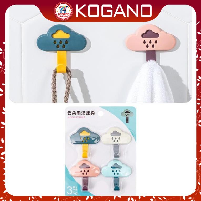 Móc dán tường KOGANO móc treo dán tường hình đám mây nhiều màu dính tường siêu chắc HG-001215