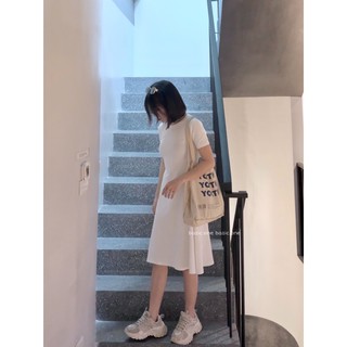 Basic cotto dress - Váy thun cotton xoè cổ tròn Bazic one