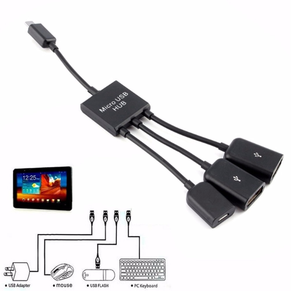 Bộ tiếp hợp truyền dữ liệu 3 In 1 3 cổng Micro USB OTG dùng cho máy tính để bàn