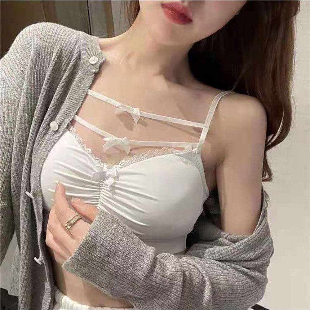 OCEANMAP Áo Lót Thể Thao Hai Dây Co Giãn Có Mút Nâng Ngực Màu Sắc Tinh Khiết Dành Cho Nữ