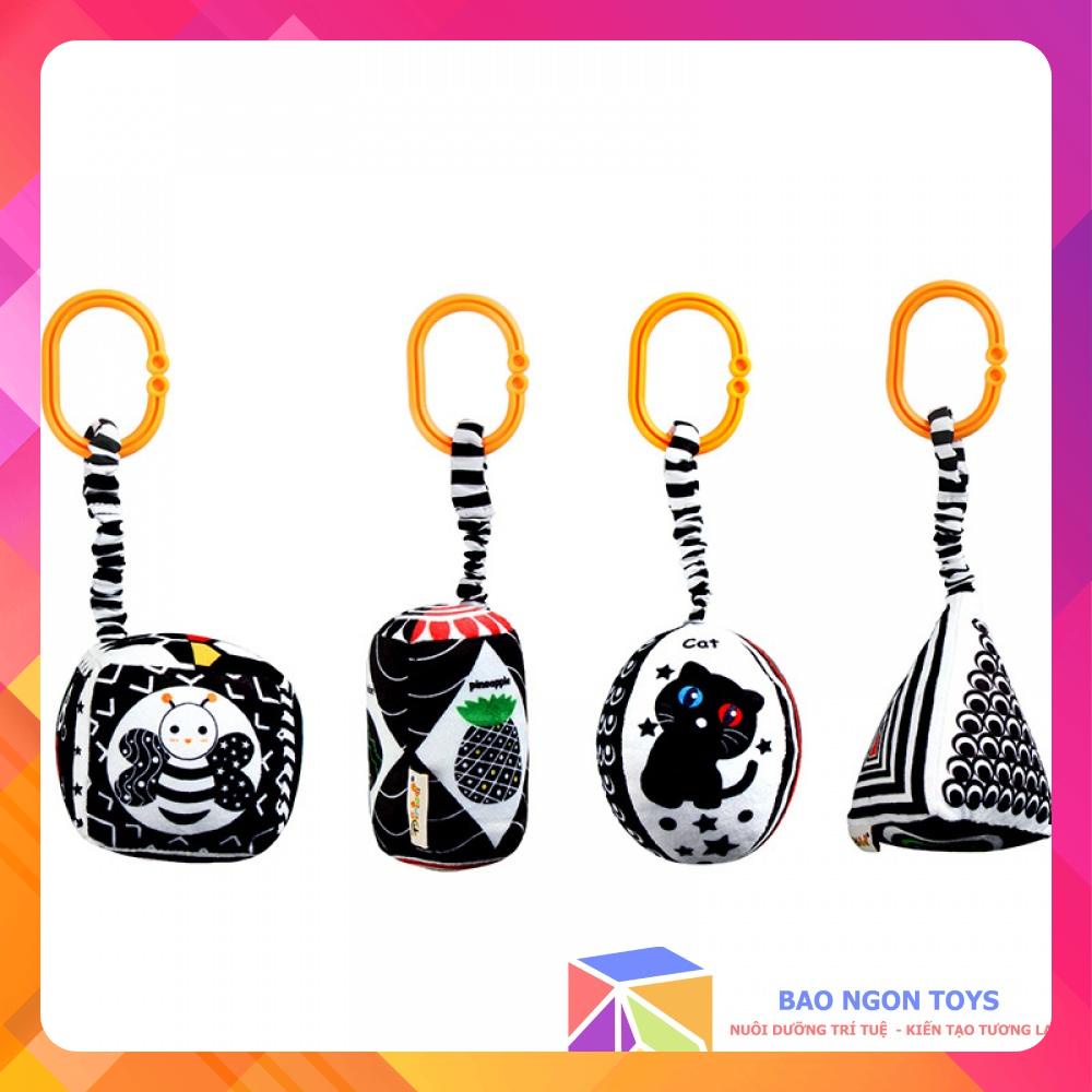 SET TREO NÔI HÌNH KHỐI TRẮNG ĐEN KÍCH THÍCH THỊ GIÁC CHO TRẺ SƠ SINH - BAO NGON TOYS - DV50