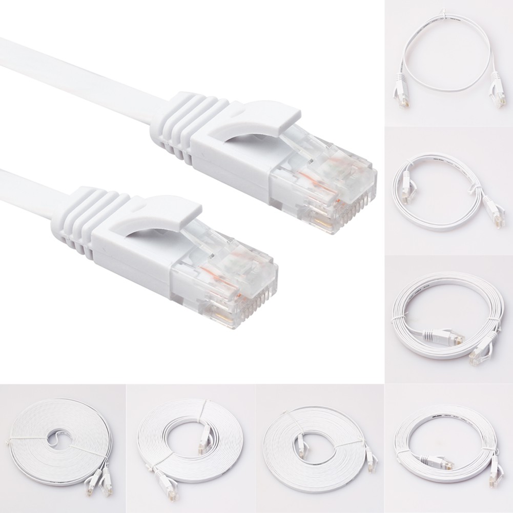 FLAT Ethernet CAT6 Network Cable Patch Lead RJ45 for Smart TV/PS4/Xbox