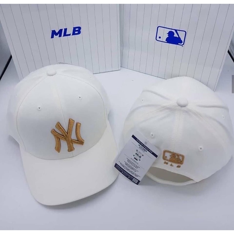 Mũ lưỡi trai MLB basic chữ vàng