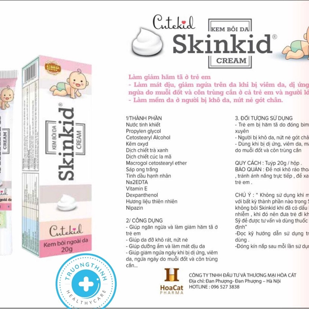 Kem hăm, ngừa sưng tấy do côn trùng chích SKINKID