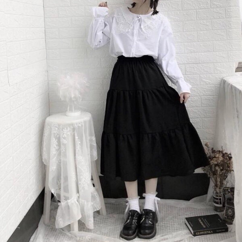 Chân Váy Ulzzang 2 lớp Siêu Xinh, Chân váy Vintage 3 Tầng xoè dáng dài | BigBuy360 - bigbuy360.vn