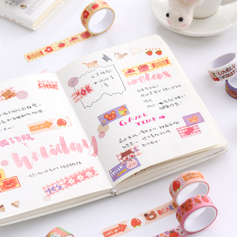 1 cuộn băng keo giấy hình dễ thương trang trí sổ tay/nhật ký diy