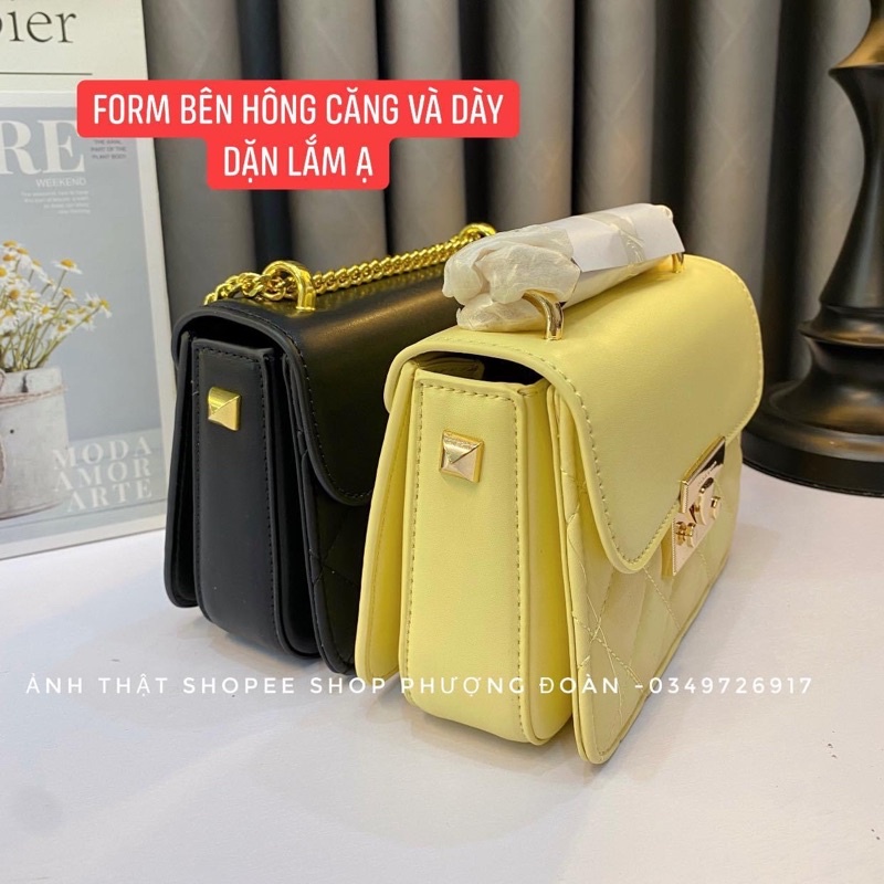 Túi C.K XUẤT khuy nhọn trần trám size 19cm
