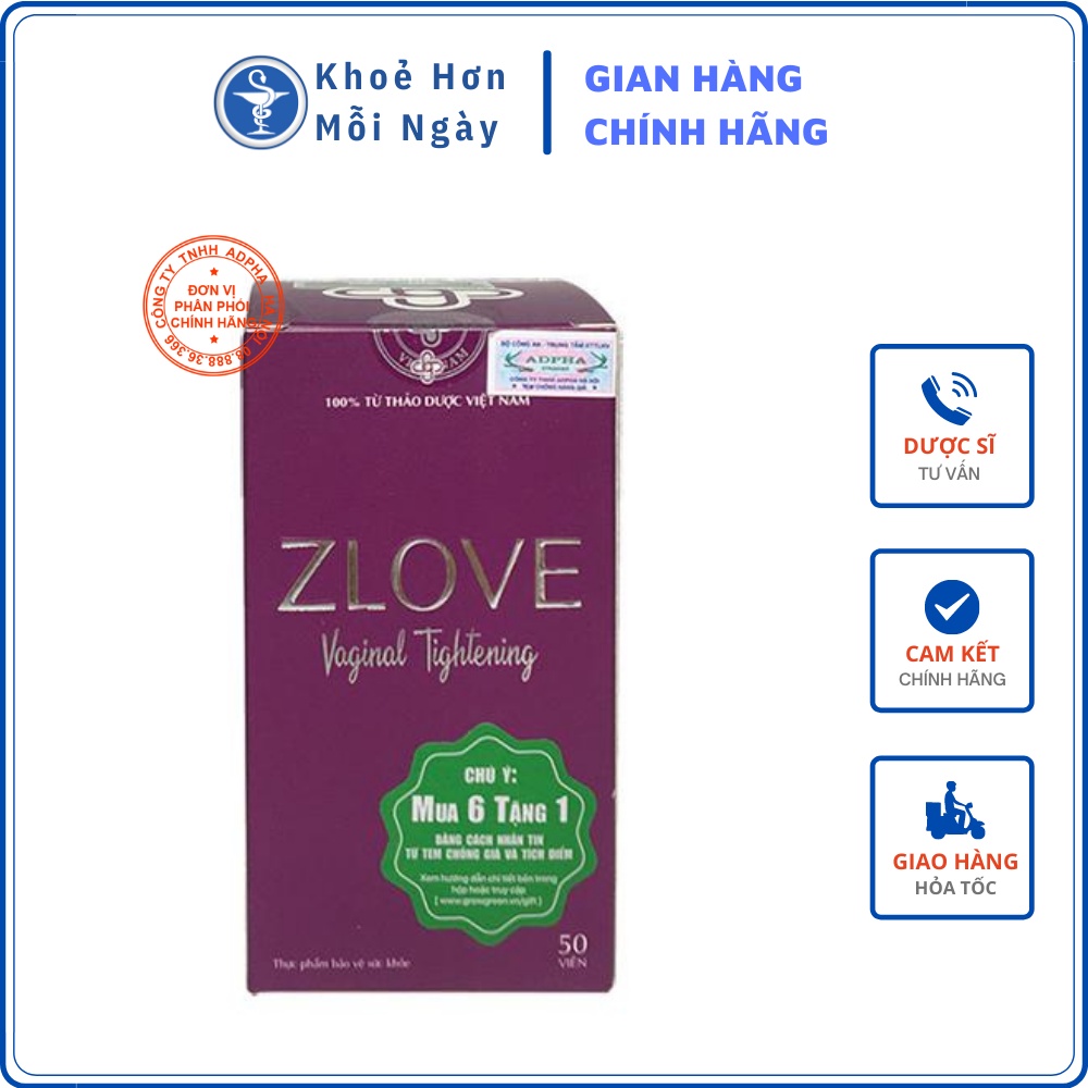 (TẶNG Sủi Vitamin) Viên uống se khít vùng kín ZLOVE chính hãng-co tử cung, làm hồng vùng kín