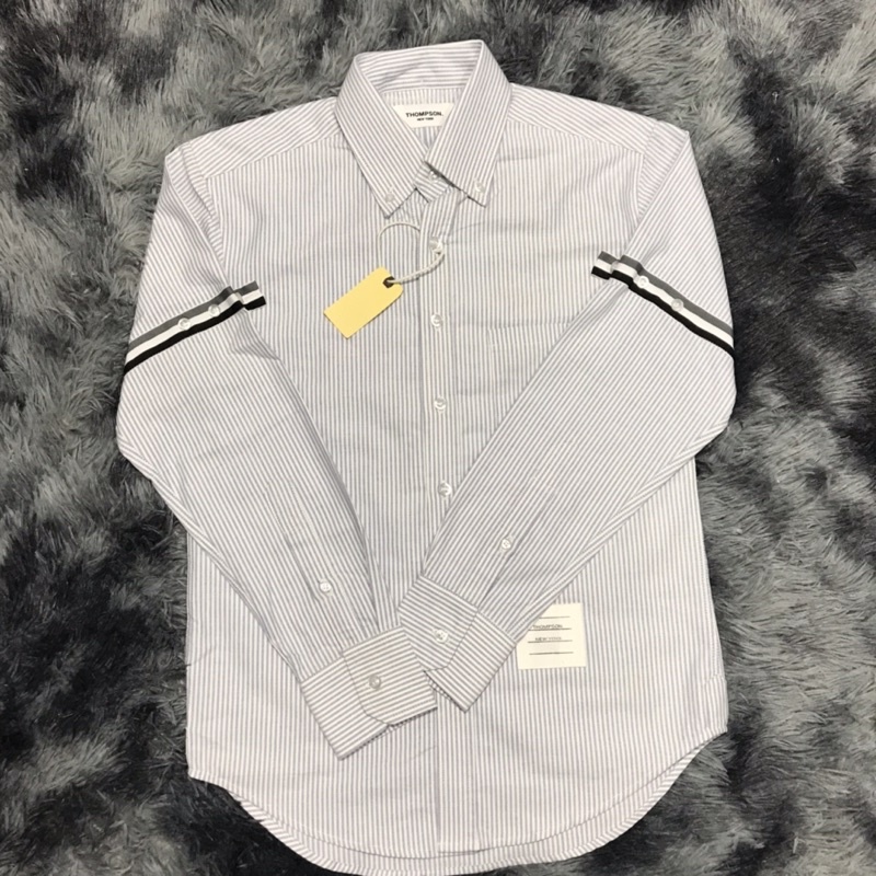 Sơ mi Thompson sọc viền 2 tay vải oxford