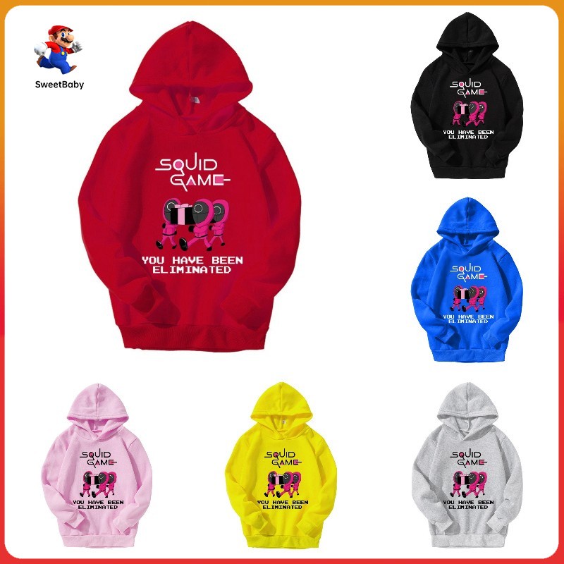 Áo hoodie in họa tiết trò chơi mực thời trang thu đông cho bé 2-14 tuổi