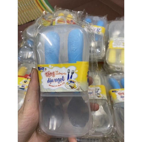 Bộ thìa dĩa inox cao cấp cho bé hàng khuyến mãi monte