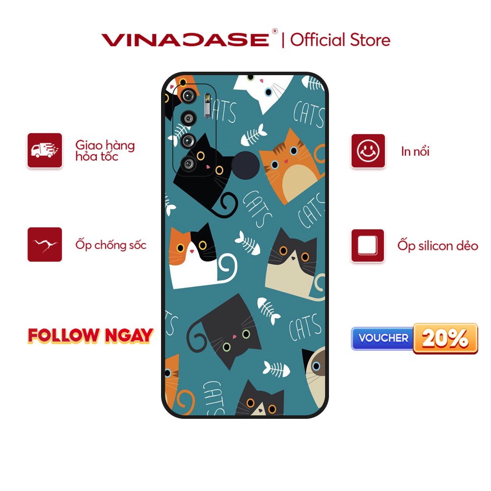Ốp lưng Vina Case Vsmart Joy 3/Joy 4/Bee 3/Star 3/Aris/....dẻo đen viền bảo vệ camera hình Cats