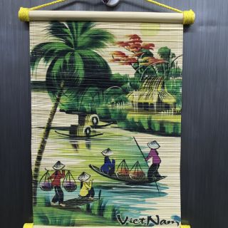 Combo: sổ tre gỗ + tranh mành tre