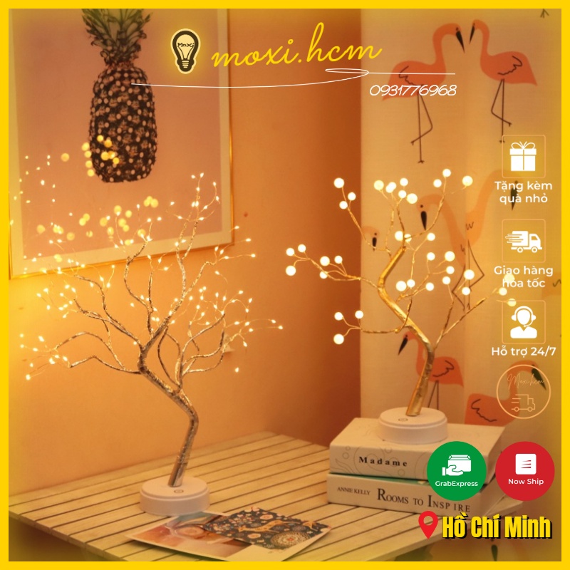 ◑(hàng sẵn Pin+USB ) Đèn Led bàn hình cây dùng trang trí , DECOR phòng ngủ quán MOXI.