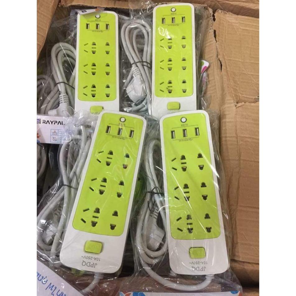 Ổ điện đa năng thông minh chống giật an toàn 9 ổ kèm 3 cổng sạc usb tiện dụng màu xanh ( tuyển khách sỉ)