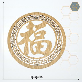Tấm trang trí bàn thờ,tủ thờ, treo tường họa tiết chữ Phúc chất liệu gỗ cao cấp GD132