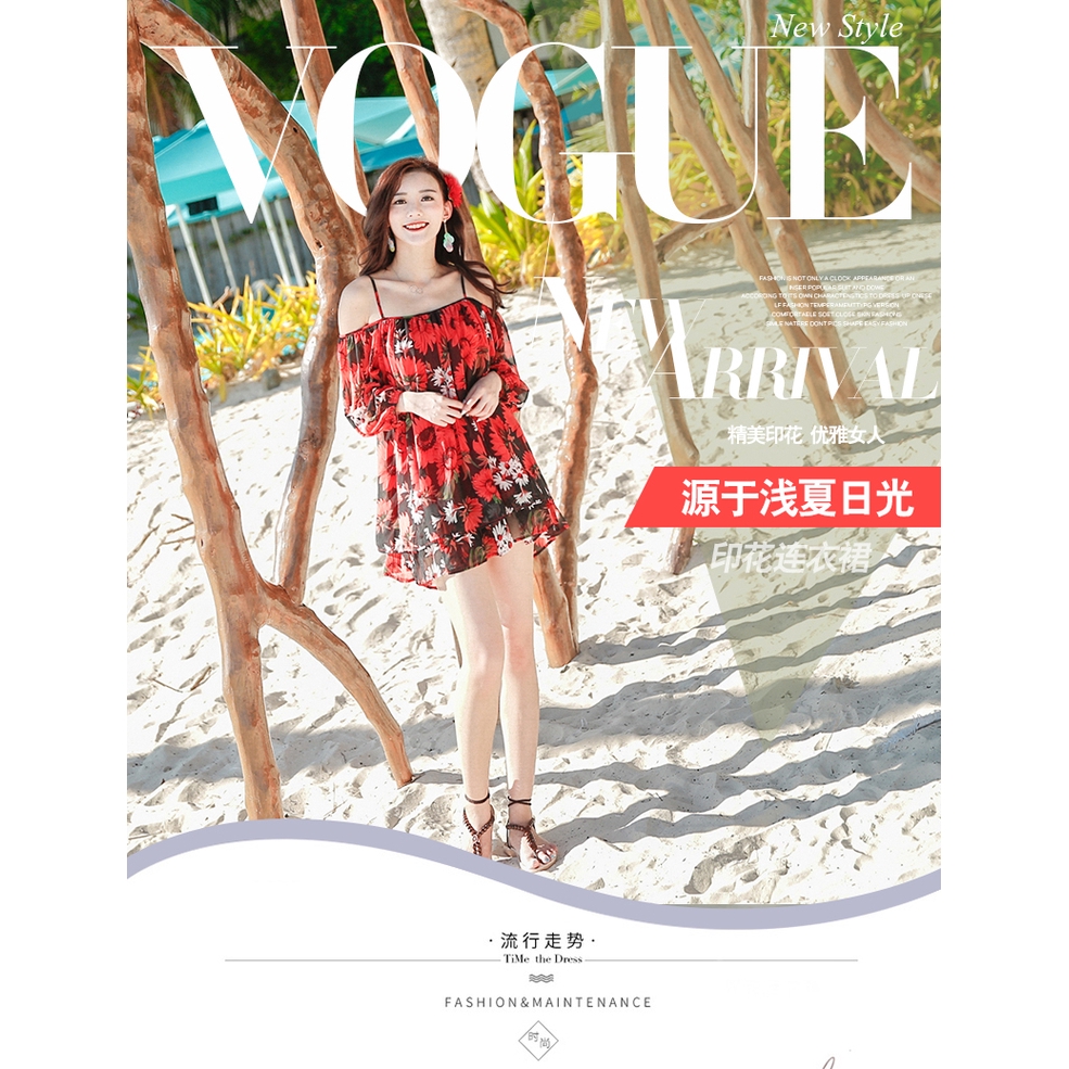 Đầm Chiffon Tay Dài Dáng Rộng Hở Vai Thiết Kế Trẻ Trung Cho Nữ | BigBuy360 - bigbuy360.vn