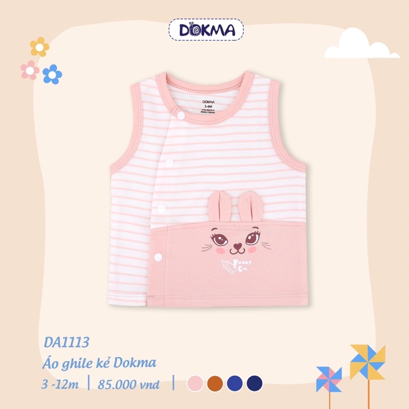 DA1113 Áo gile cài lệch sơ sinh DOKMA