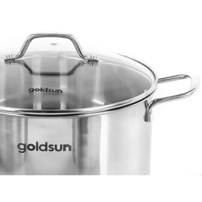 Bộ 3 nồi inox vung kính 3 đáy Goldsun GD18-3306SG