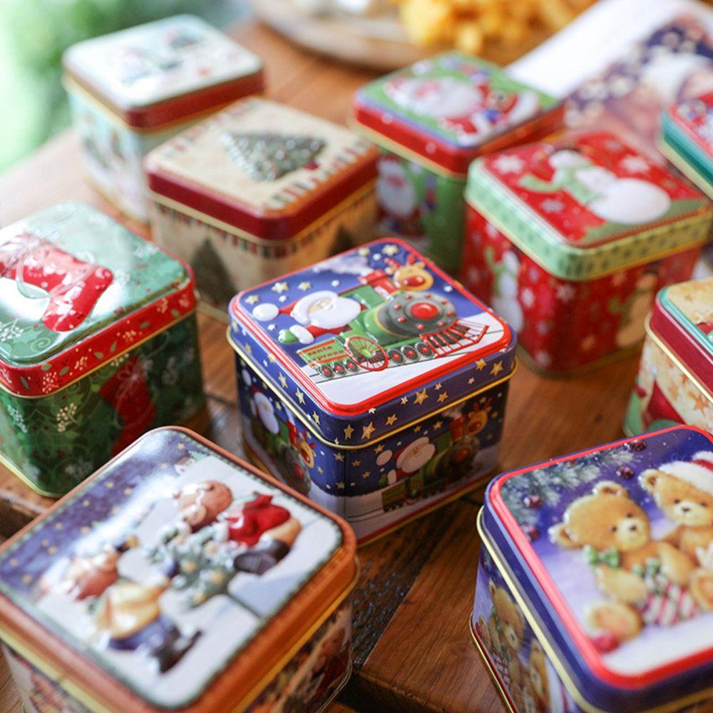 Hộp Đựng Bánh Kẹo Bằng Sắt Phong Cách Giáng Sinh