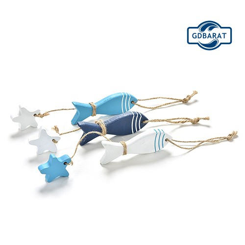 Phụ Kiện Treo Trang Trí Bằng Gỗ Hình Sao Biển / Cá Xinh Xắn