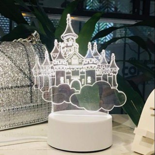 HotĐèn ngủ 3D hình lâu đàiQuà Tặng
