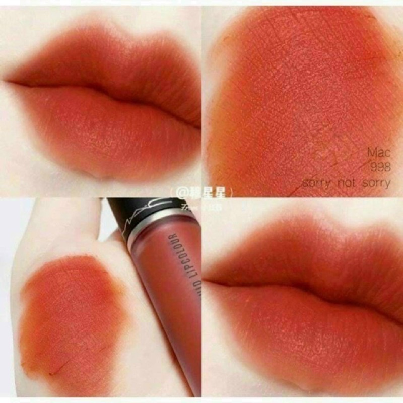 Son MAC 998 Sorry Not Sorry Cam Cháy – Powder Kiss Liquid