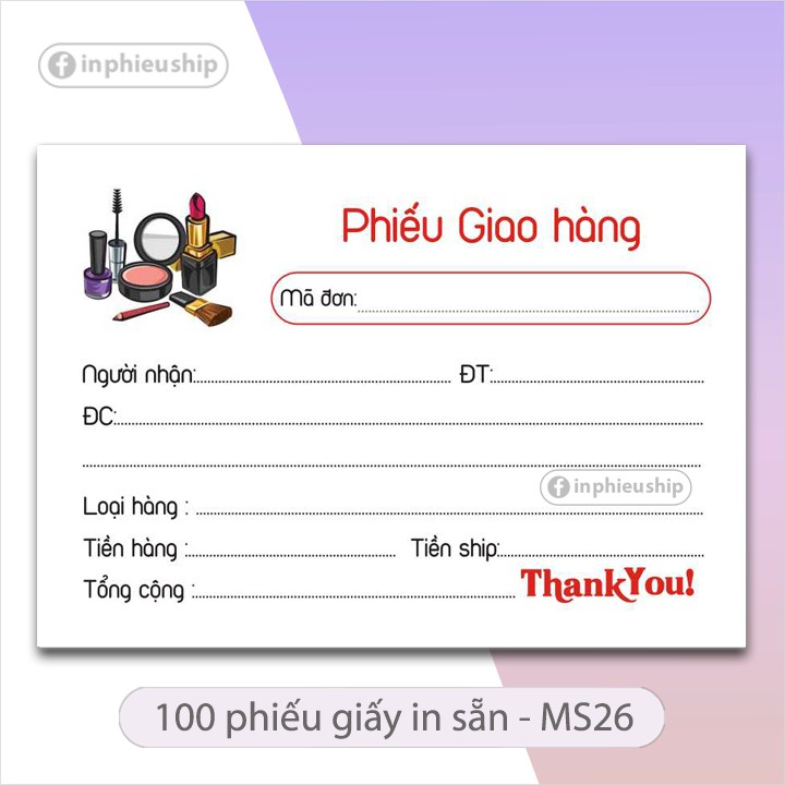 Phiếu giao hàng MS26