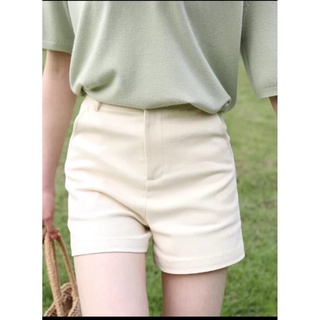 Quần short đùi kaki nữ co giãn có khoá kéo