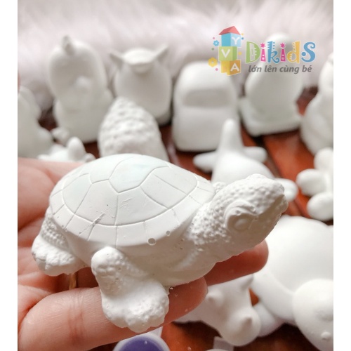 Tượng thạch cao,tô màu cho bé, 20 tượng + 12 màu + 2 cọ và khay pha màu - DIKIDS STORE