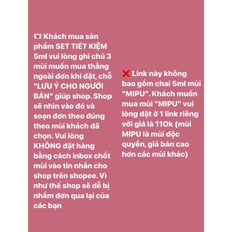 [MIPU PERFUME] COMBO 3chai tinh dầu 5ml (được chọn 3 mùi khác nhau) | BigBuy360 - bigbuy360.vn