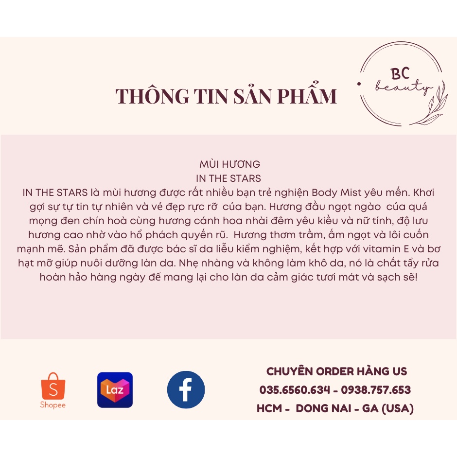 Trọn Bộ Bath And Body Works Hương In The Stars | Sữa Tắm Hương Nước Hoa, Xịt Thơm Body, Kem Dưỡng Ẩm Nhập Khẩu USA 100%