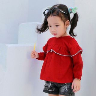 Áo bé gái màu đỏ đô, quần áo bé gái KYNKIDS AĐ03