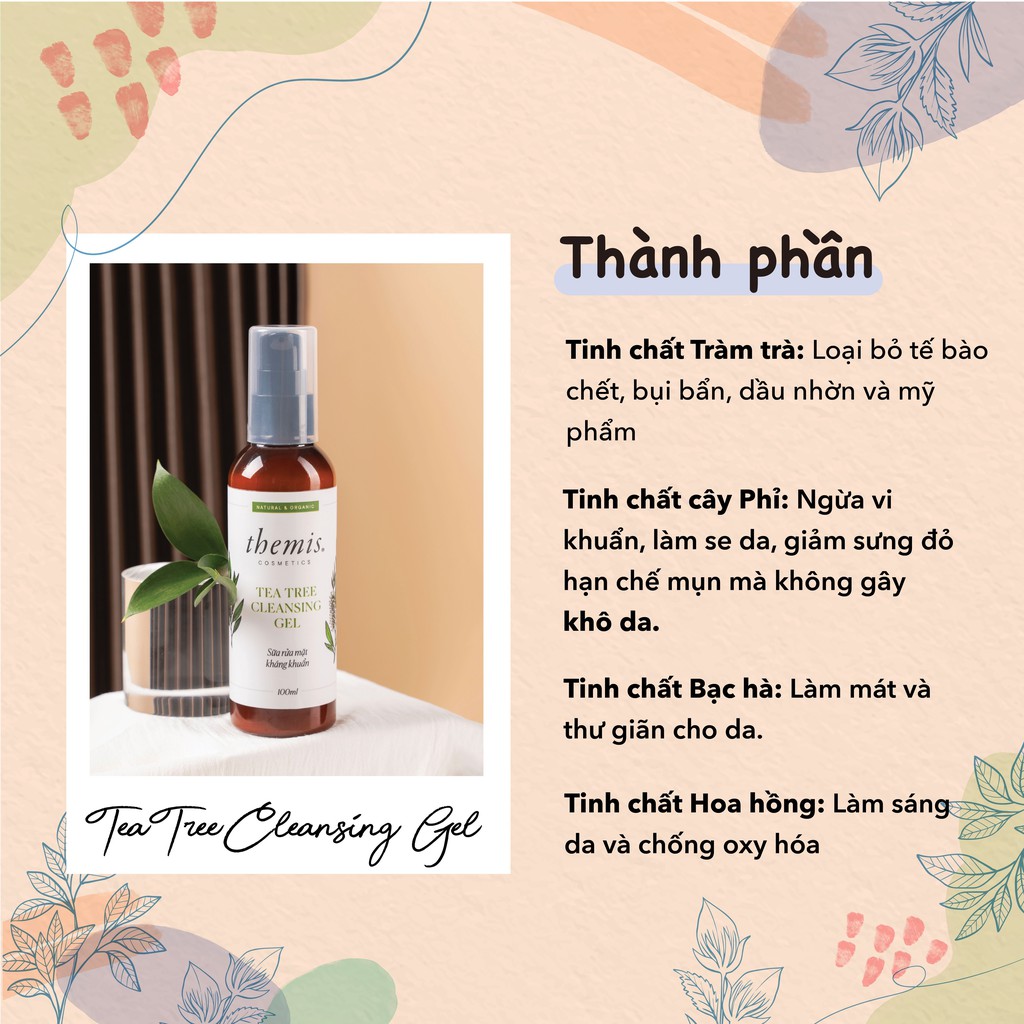 Sữa rửa mặt ngừa mụn dịu nhẹ tràm trà dạng gel Themis Tea Tree Cleansing Gel 100ml | BigBuy360 - bigbuy360.vn