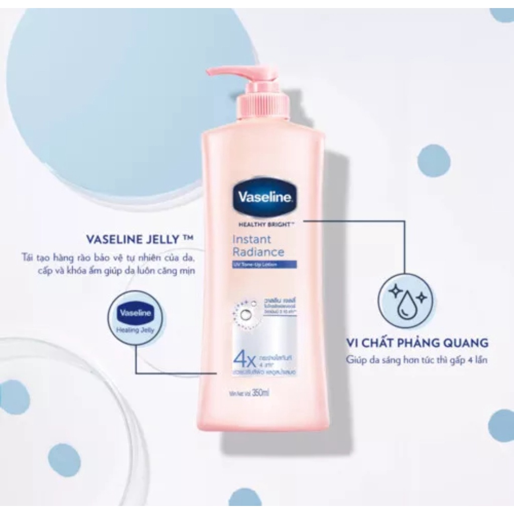 Sữa dưỡng thể dưỡng sáng da tức thì VASELINE Healthy Bright Instant Radiance 350ML/chai