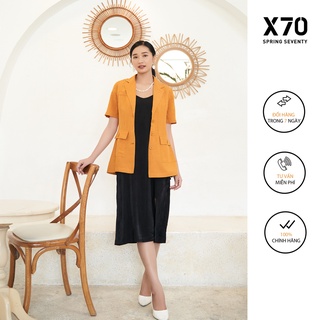 Áo Blazer Nữ Linen Kiểu Dáng Tay Ngắn Thiết Kế Đính Nút Thời Trang X70 - 02660001
