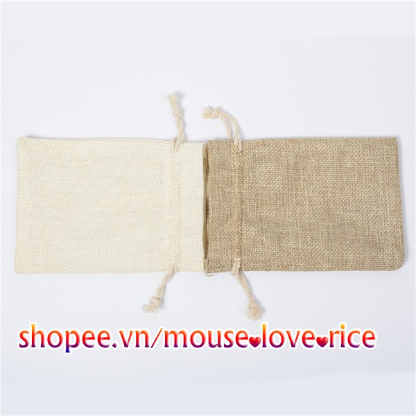 Set 5 túi vải bố dây rút đựng hoa, cà phê trang trí xe trang trí nhà cửa gói quà tiện lợi
