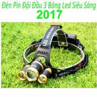 ĐÈN PIN ĐỘI ĐẦU 3 BÓNG LED SIÊU SÁNG CÓ ZOOM BH 3 THÁNG