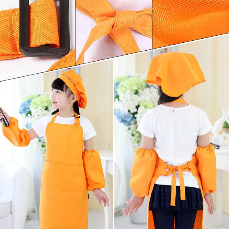 Tạp dề cho bé có kèm mũ nón