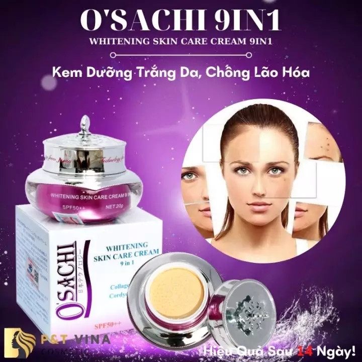 KEM OSACHI TÍM 9 IN 1 - O'SACHI WHITENIG SKIN CARE CREAM - MỜ THÂM NÁM - CHỐNG LÃO HOÁ DA - 20G