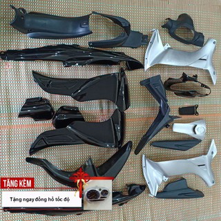 Bộ dàn áo xe Jupiter V - phanh ĐĨA, nhựa ABS nguyên sinh cao cấp Màu Đen -Tặng kèm Đồng hồ cơ